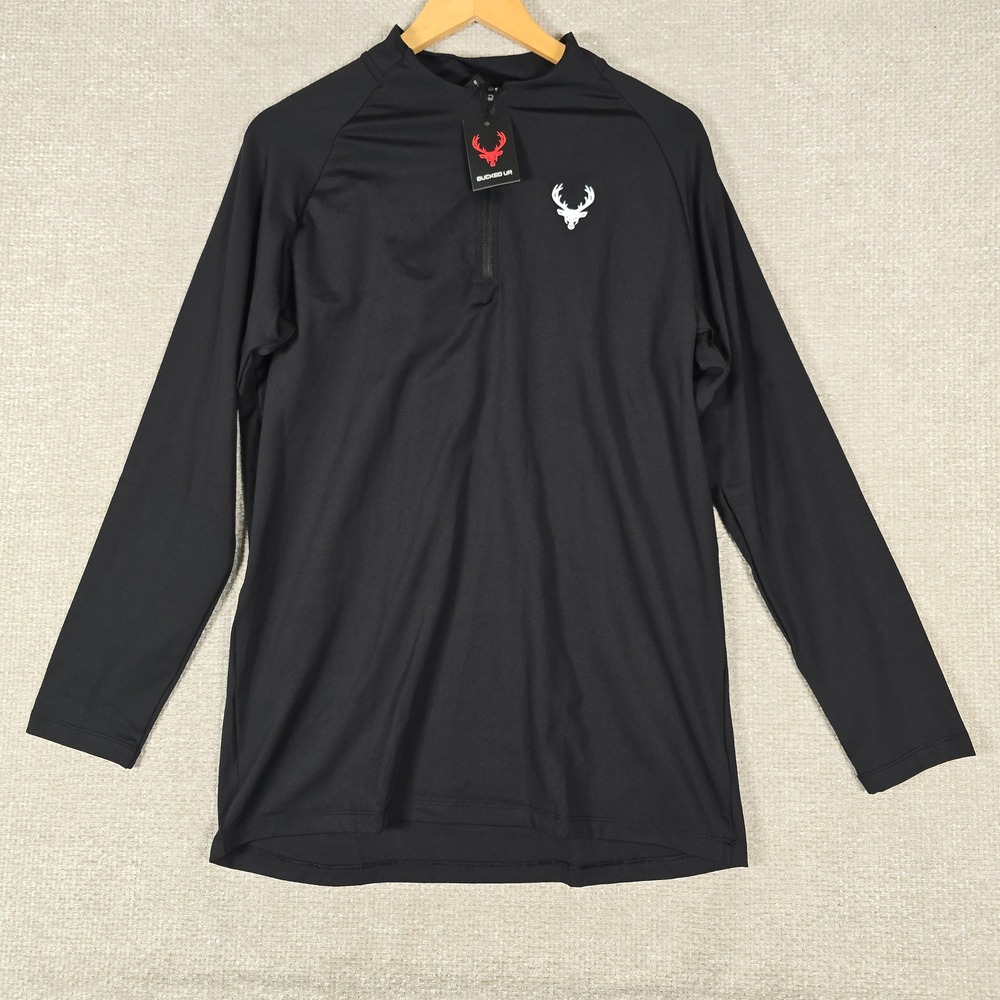 Bucked Up Mens Compression Zip Long Sleeve Black XL Training Top 505012058283